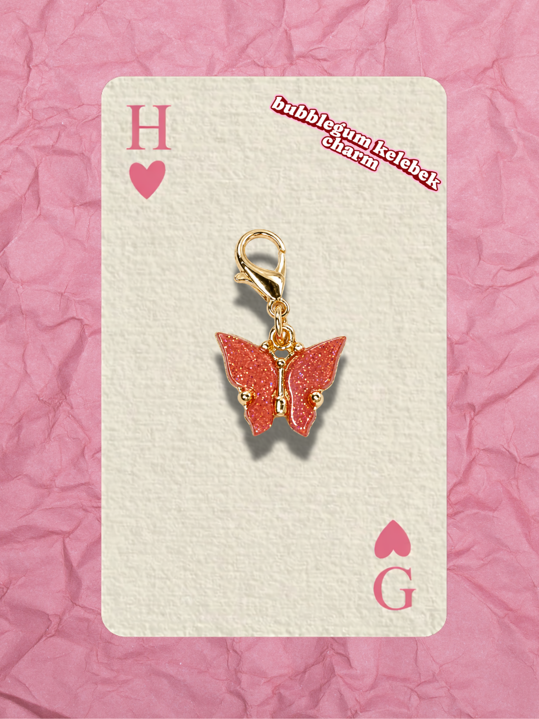 Hugs & Gifts – Coquette Charm | Bubblegum Kelebek Charm 💗🍬