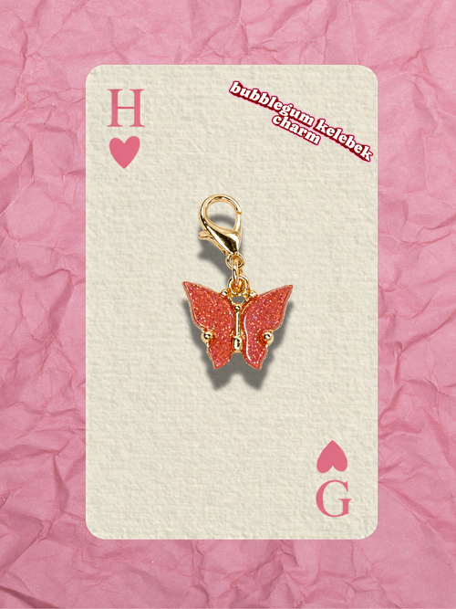 Hugs & Gifts – Coquette Charm | Bubblegum Kelebek Charm 💗🍬