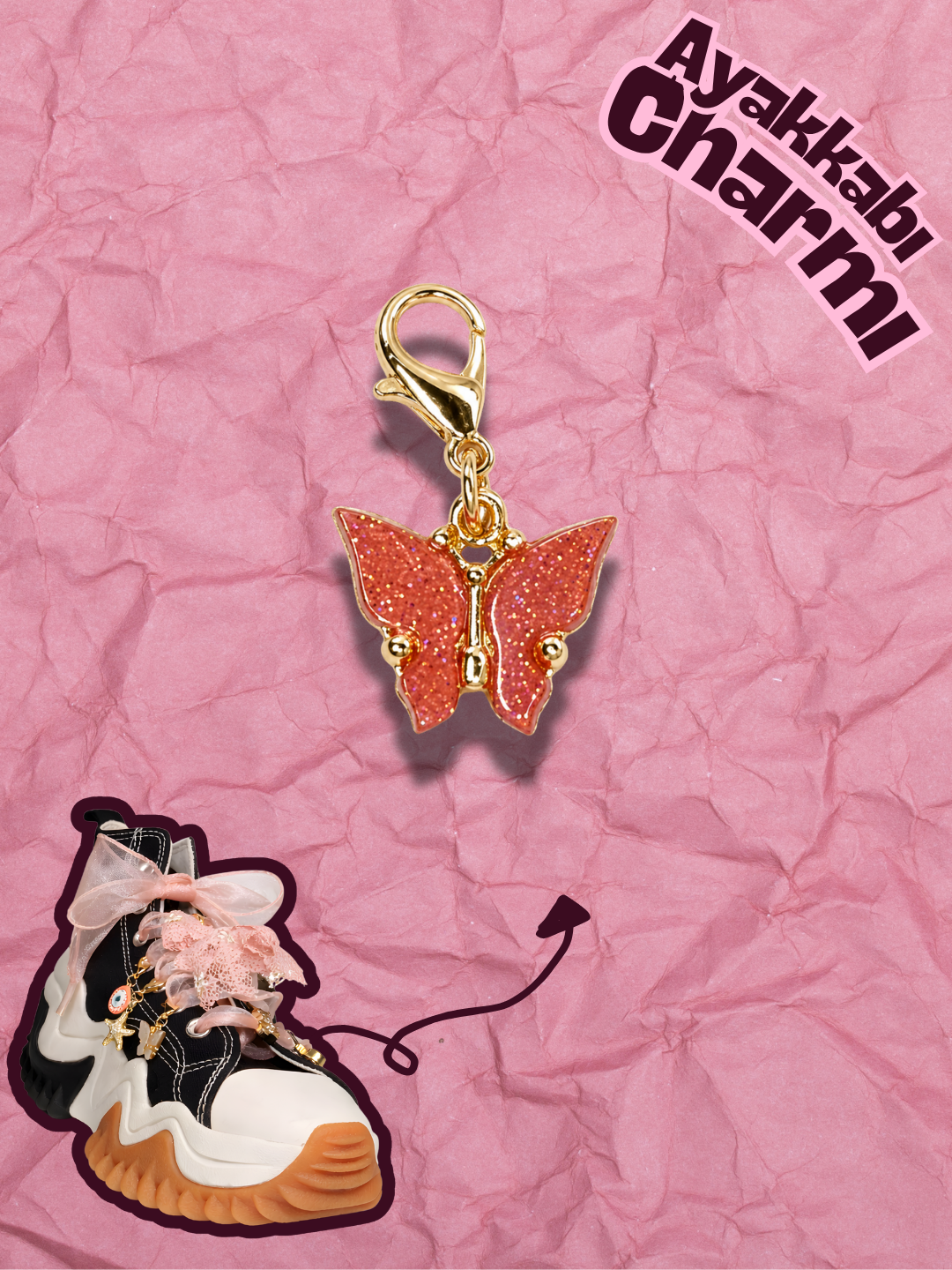 Hugs & Gifts – Coquette Charm | Bubblegum Kelebek Charm 💗🍬
