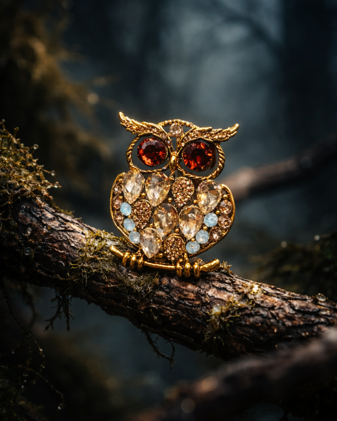 Hugs & Gifts – Gece Işıltısı Baykuş Broş 🦉✨