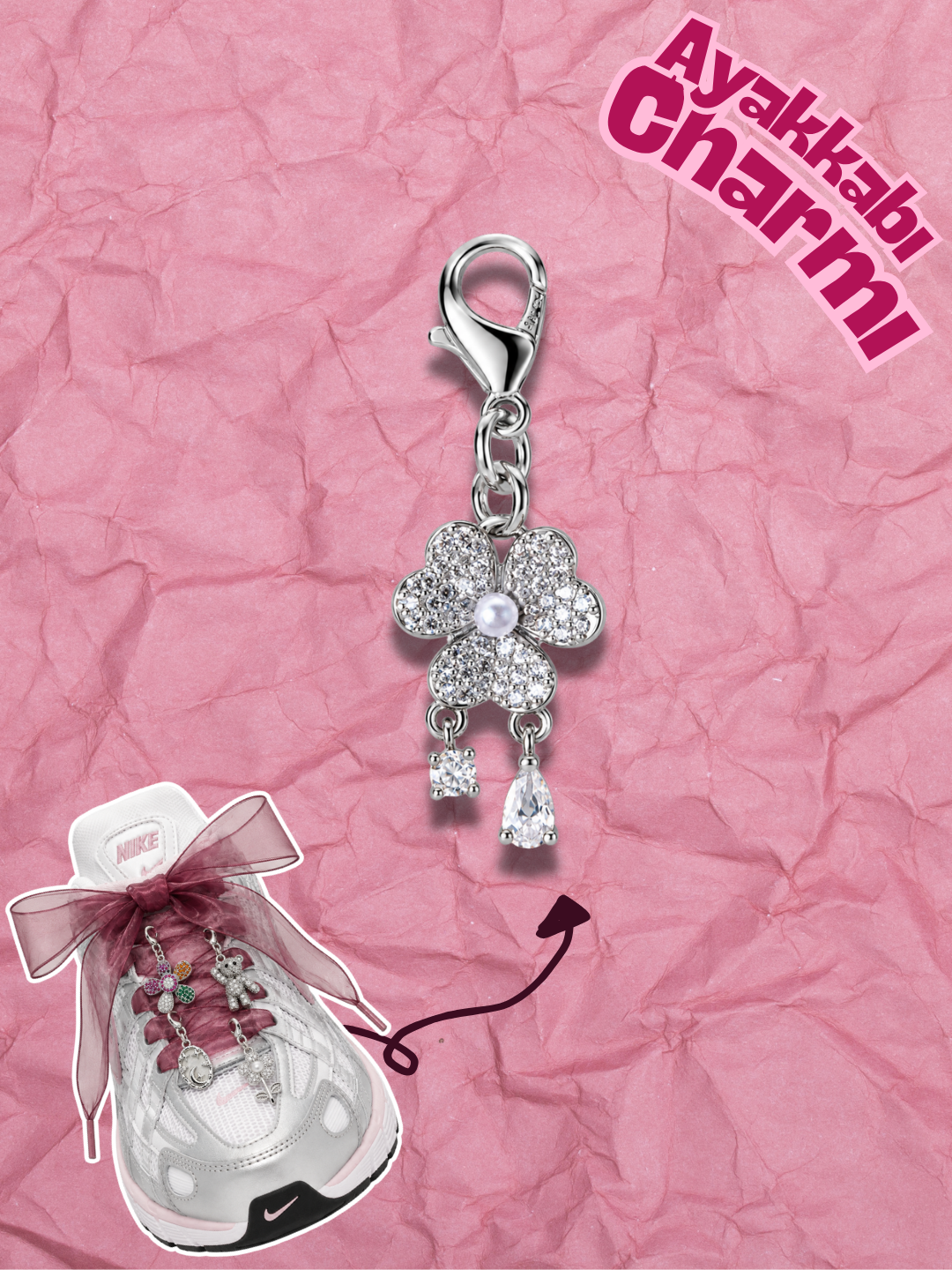 Hugs & Gifts – Glam Charm | Crystal Bloom Charm 🌸💎✨