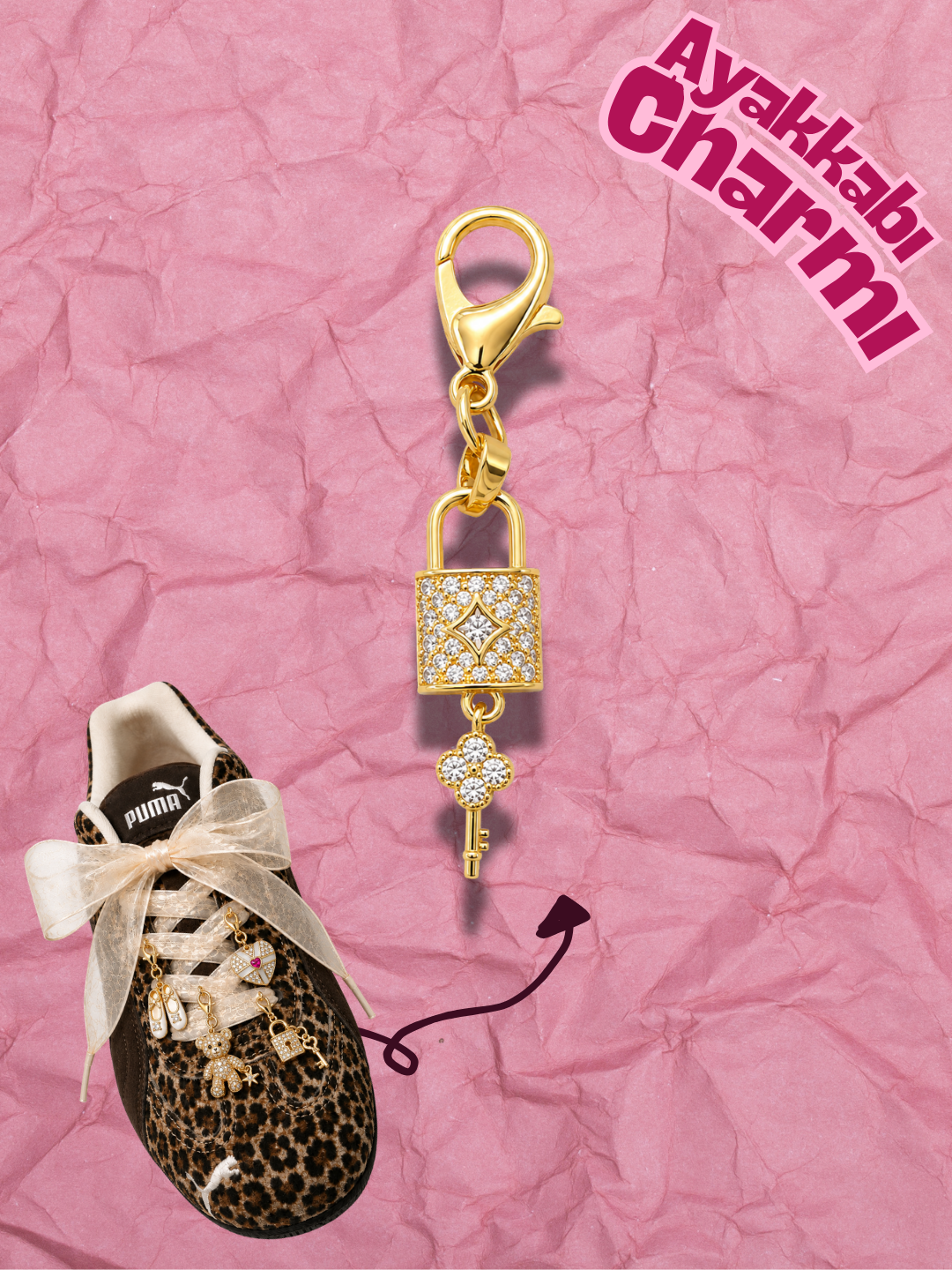 Hugs & Gifts – Glam Charm | Işıltılı Kilit Anahtar Charm 🔐 ✨