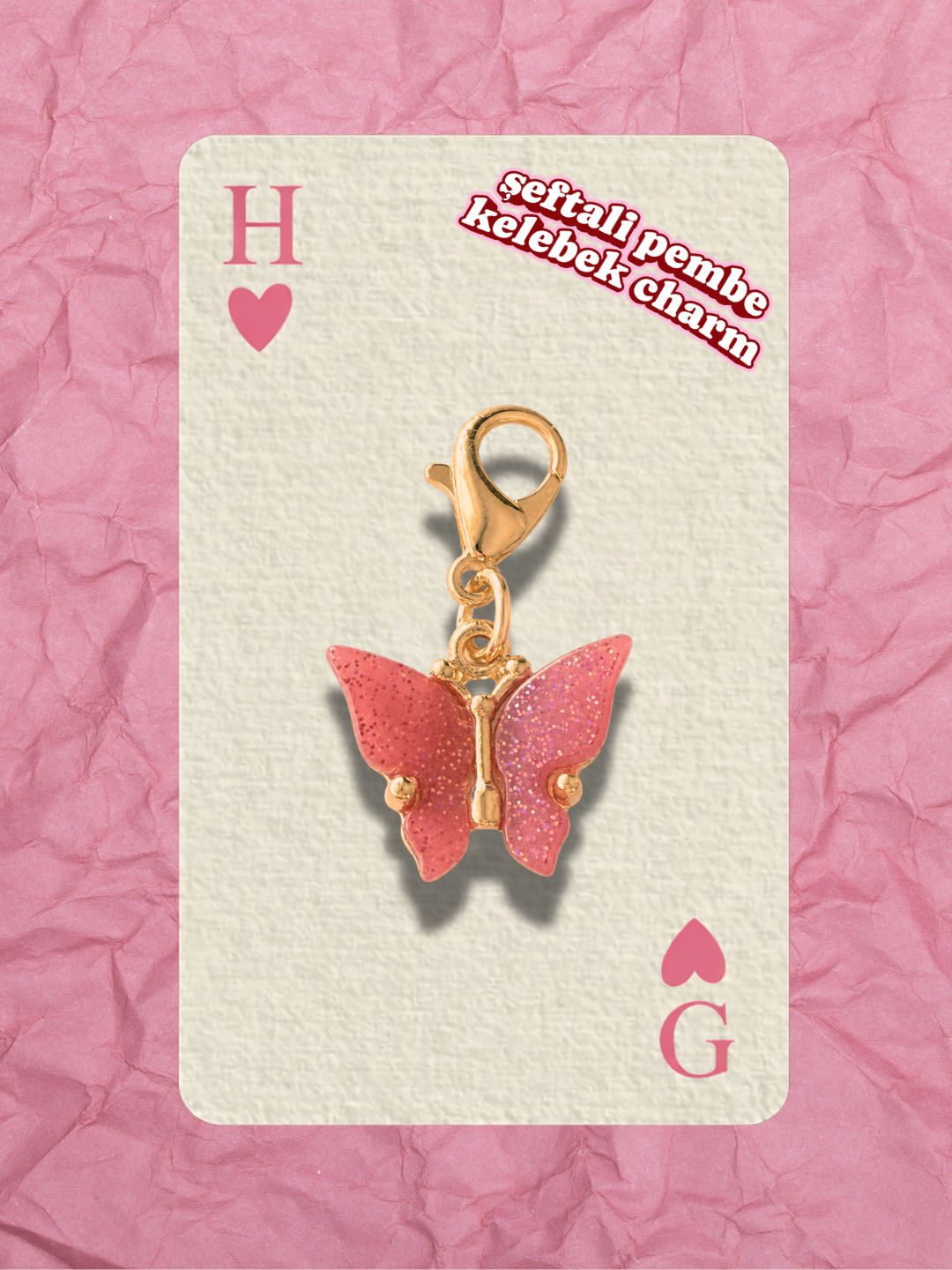 Hugs & Gifts – Coquette Charm | Şeftali Pembe Kelebek Charm 🍑