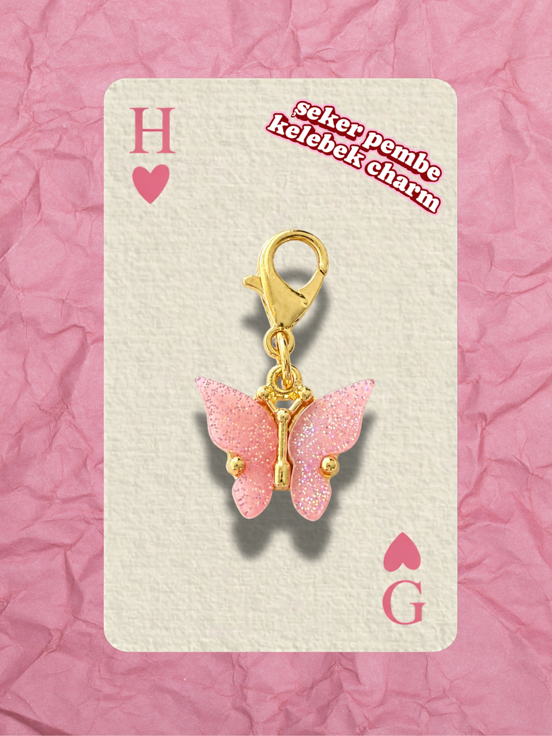 Hugs & Gifts – Coquette Charm | Şeker Pembe Kelebek Charm 🍥