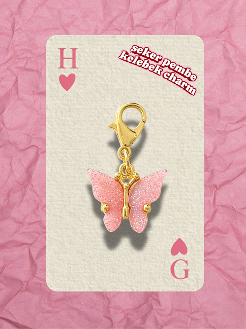 Hugs & Gifts – Coquette Charm | Şeker Pembe Kelebek Charm 🍥