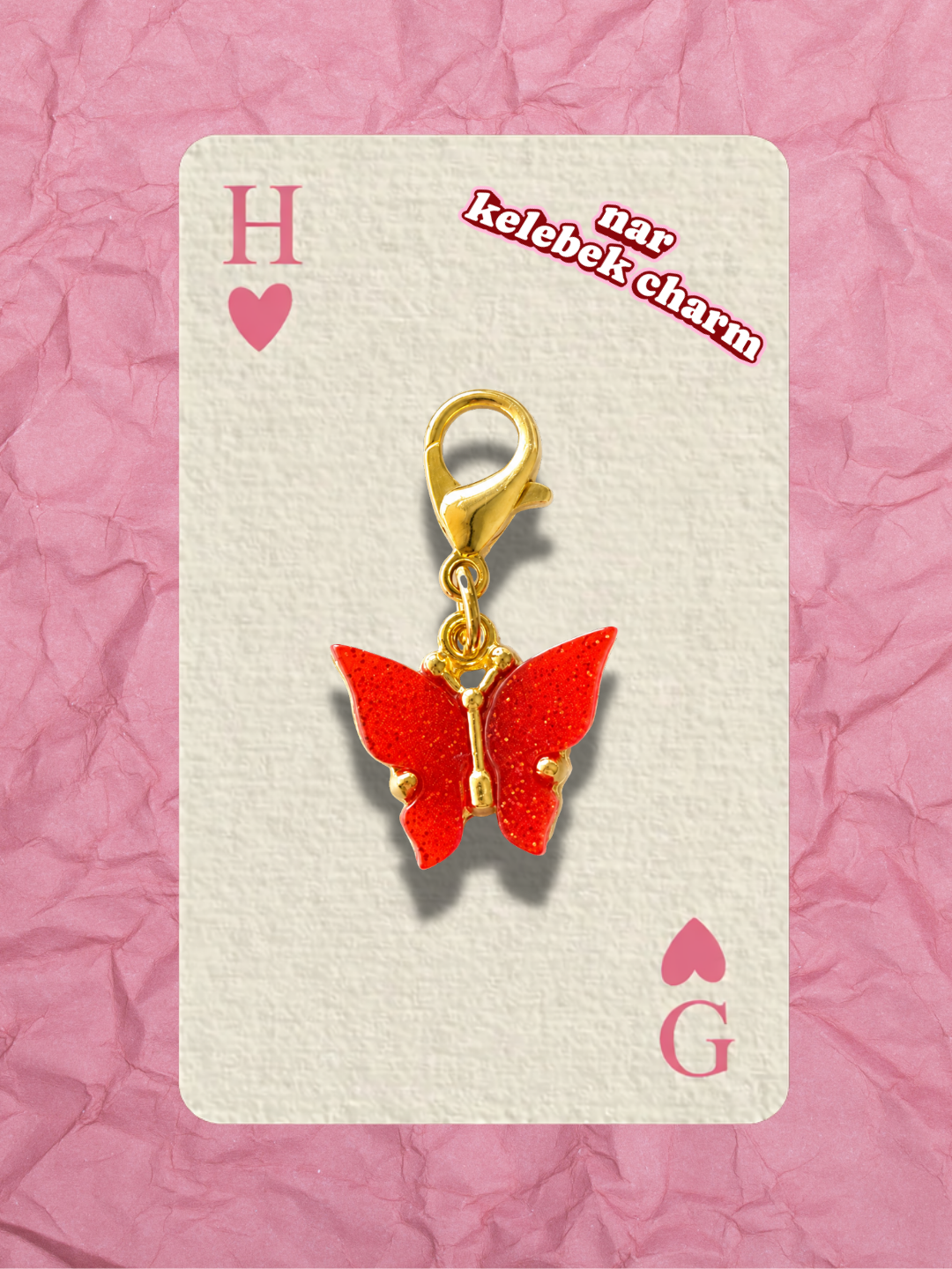 Hugs & Gifts – Coquette Charm | Nar Işıltılı Kelebek Charm ❤️ༀ