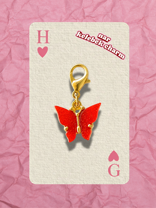 Hugs & Gifts – Coquette Charm | Nar Işıltılı Kelebek Charm ❤️ༀ