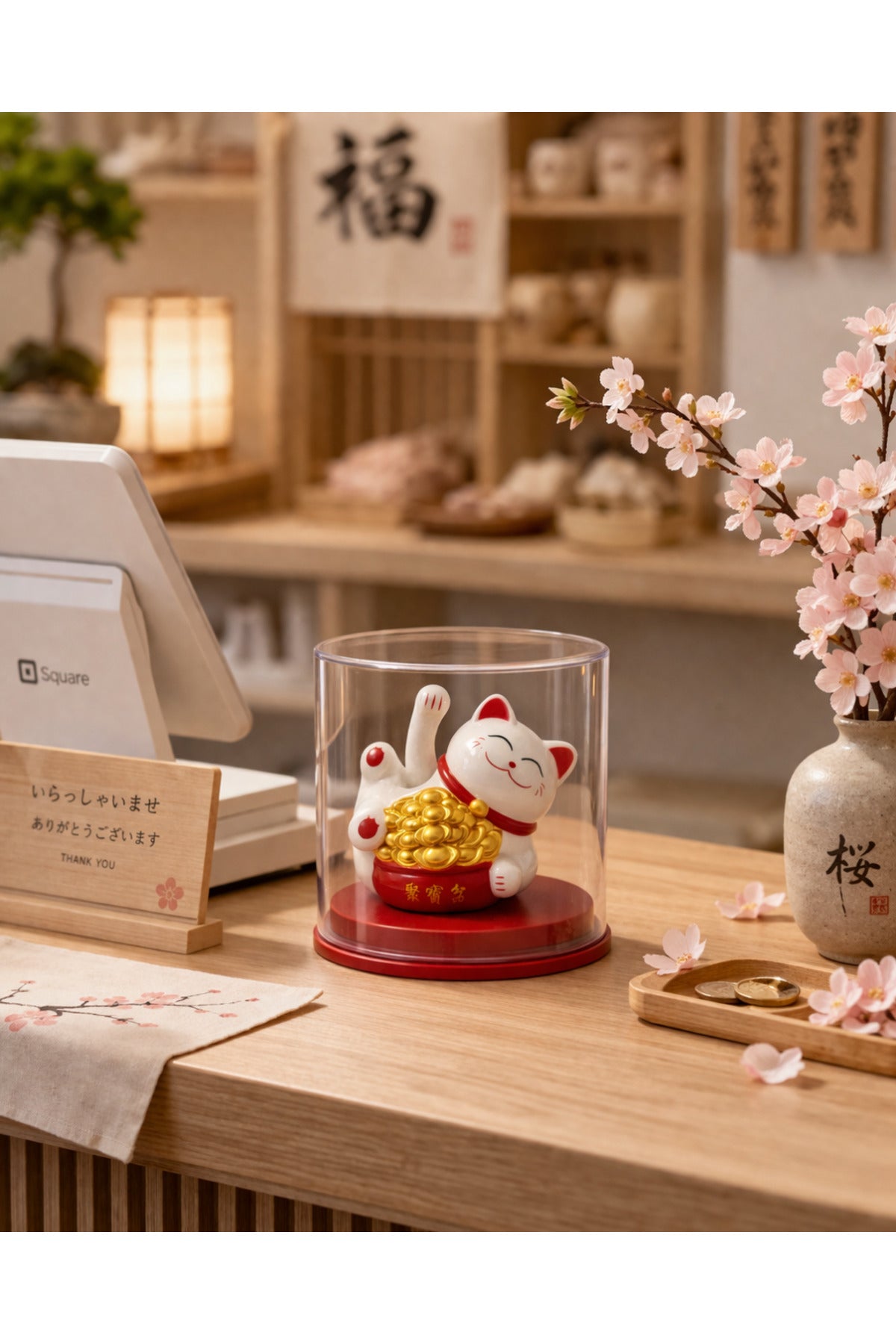 Şans Kedisi – Solar Işıltı | Işıkla Çalışan Lucky Cat