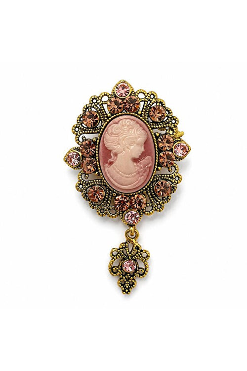 Pembe Kraliçe Cameo Broş 🩷