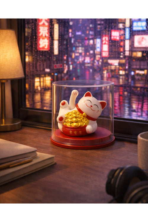 Şans Kedisi – Solar Işıltı | Işıkla Çalışan Lucky Cat