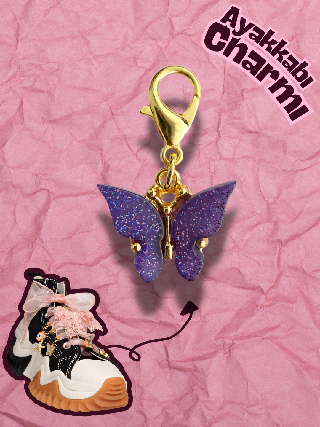 Hugs & Gifts – Coquette Charm | Mor Simli Kelebek Charm 💜✩