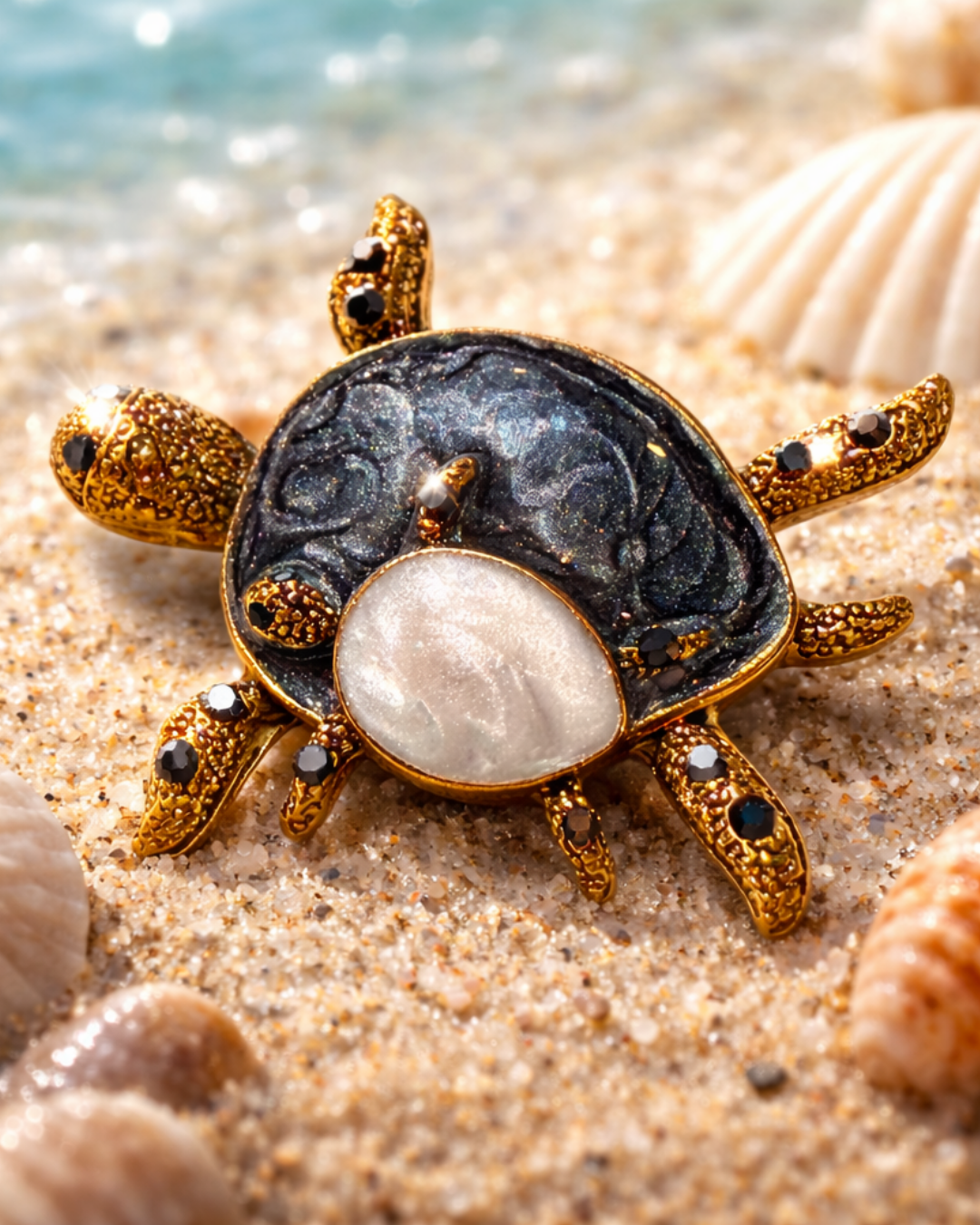 Hugs & Gifts | Ay Işığı Kaplumbağa Broş 🐢✨