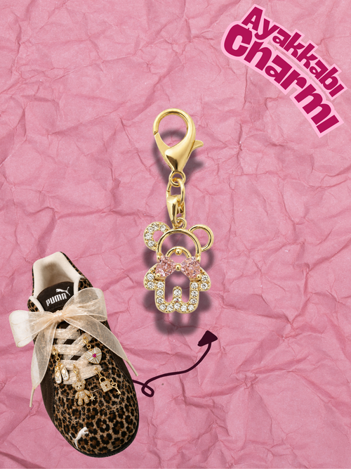 Hugs & Gifts – Glam Charm | Pembe Fiyonklu Ayıcık Charm 🐻✨