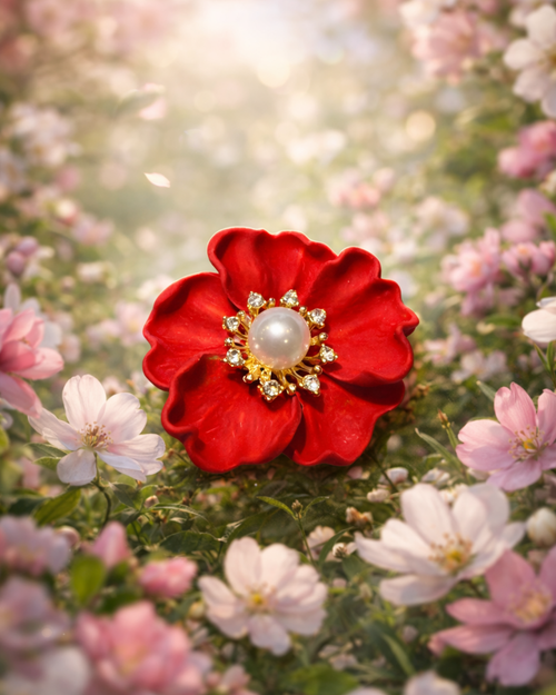 Hugs & Gifts | Nar Çiçeği Işıltısı Broş 🌺✨