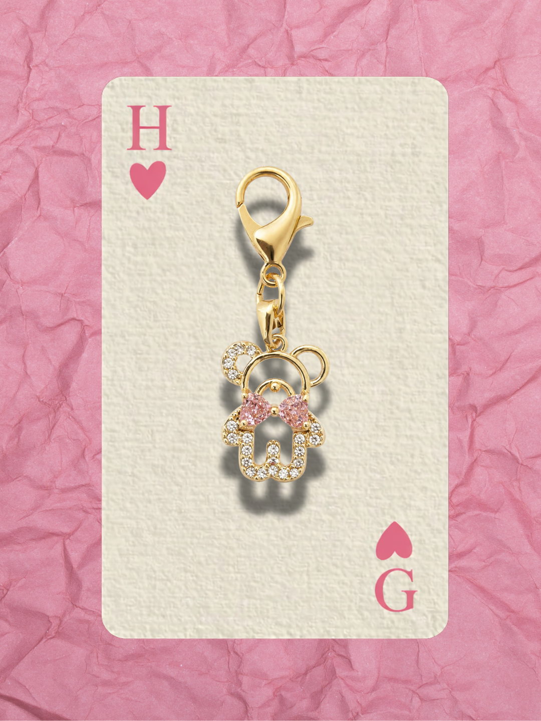 Hugs & Gifts – Glam Charm | Pembe Fiyonklu Ayıcık Charm 🐻✨