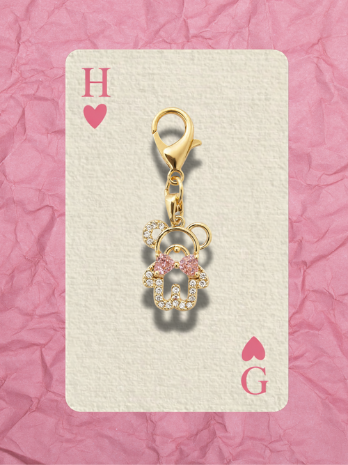 Hugs & Gifts – Glam Charm | Pembe Fiyonklu Ayıcık Charm 🐻✨