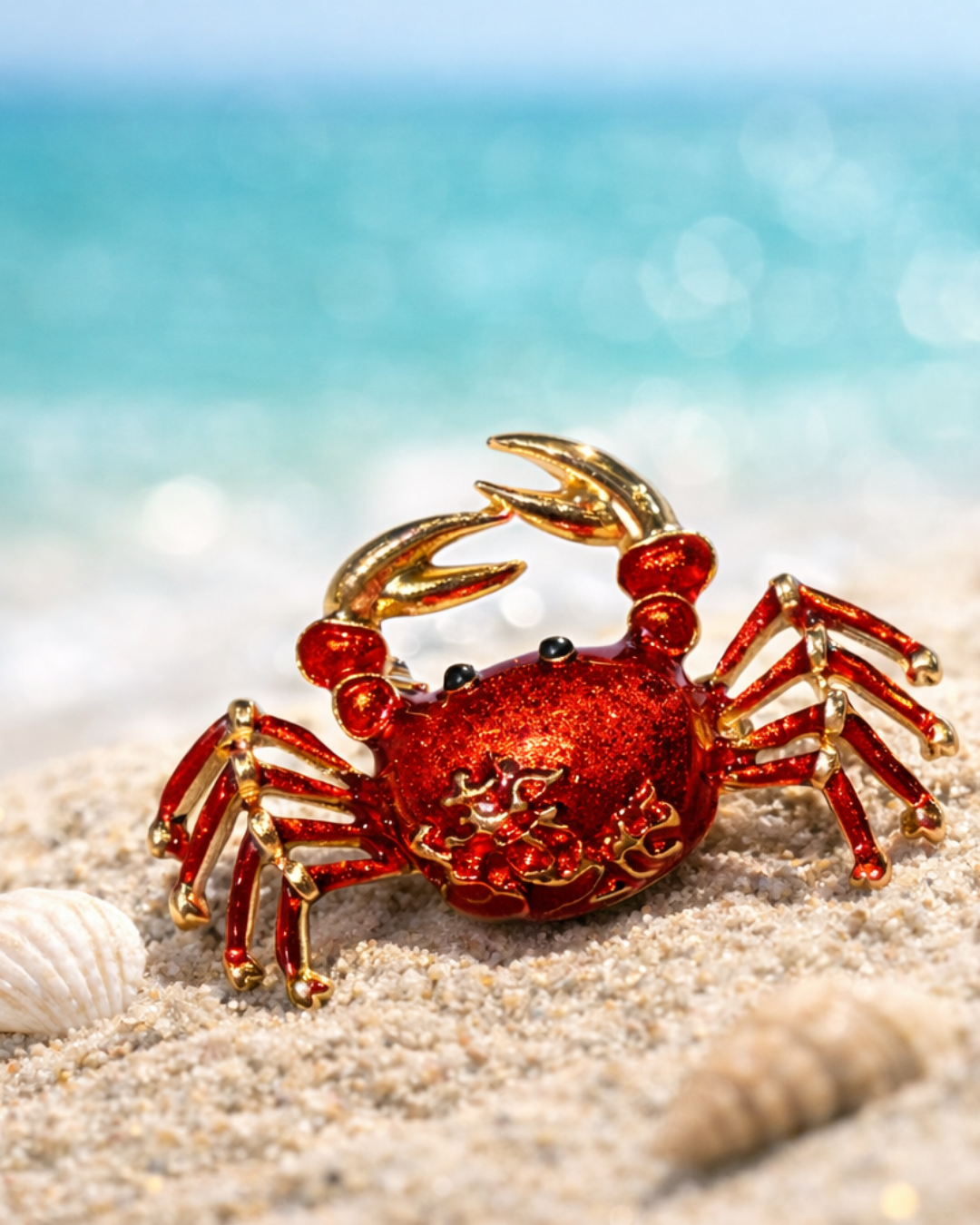 Hugs & Gifts | Mercan Yengeç Broş 🦀✨