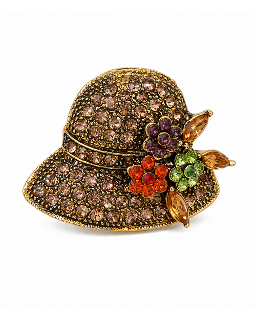 Hugs & Gifts – Vintage Bahçe Şapkası Broş 👒✨