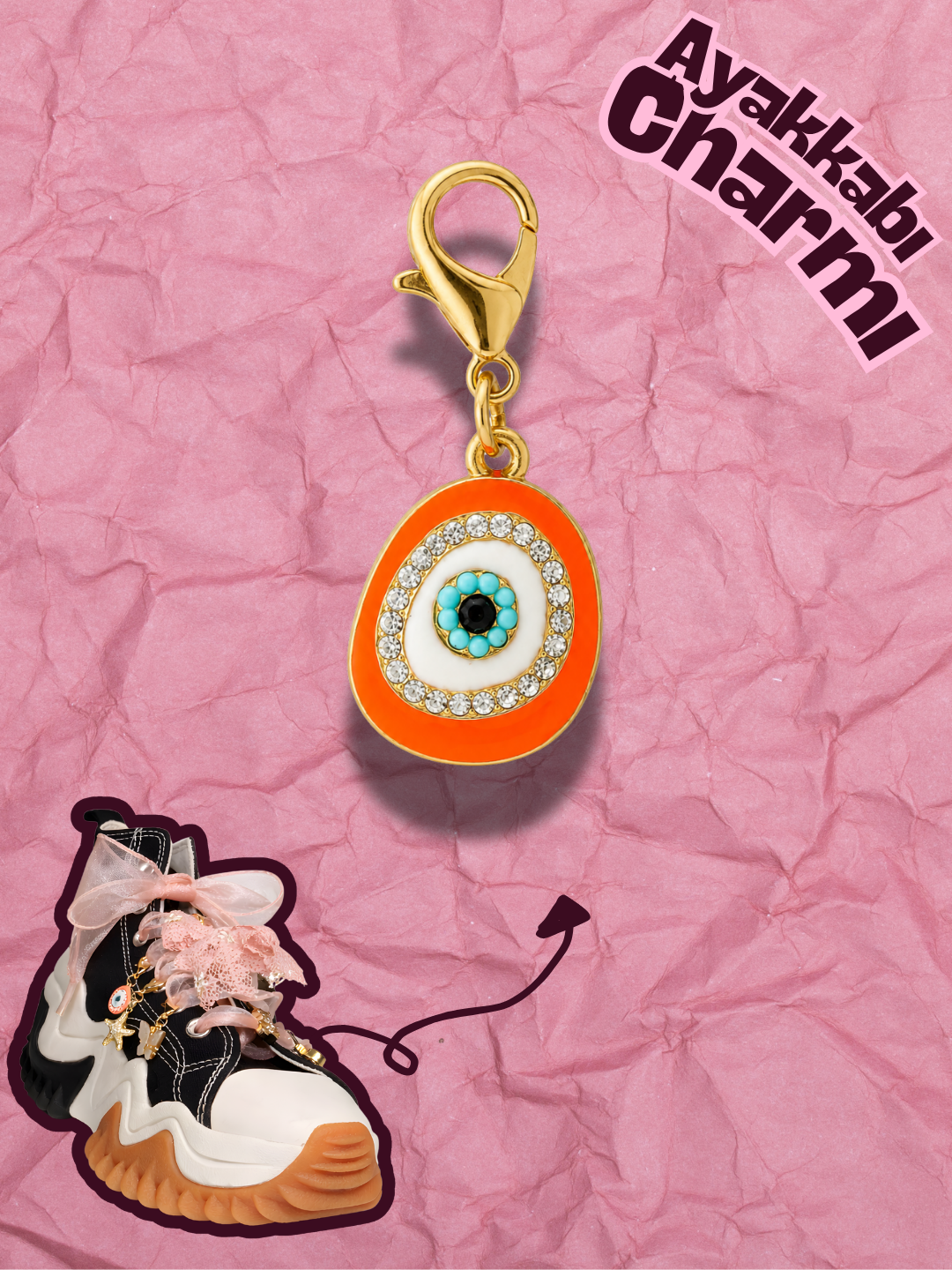 Hugs & Gifts – Nazar Charm | Neon Turuncu Nazar Işıltısı 🧿 🧡