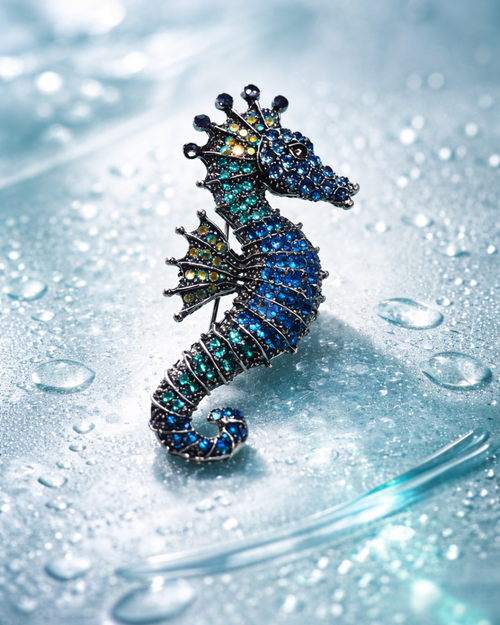 Hugs & Gifts | Taşlı Denizatı Broş 🌊💙