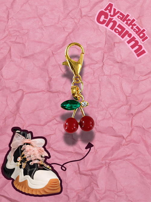 Hugs & Gifts – Coquette Charm | Taşlı Kiraz Charm 🍒✨