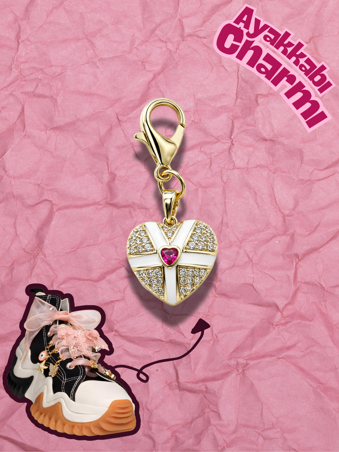 Hugs & Gifts – Glam Charm | Love Ribbon Kalp Charm 💗✨