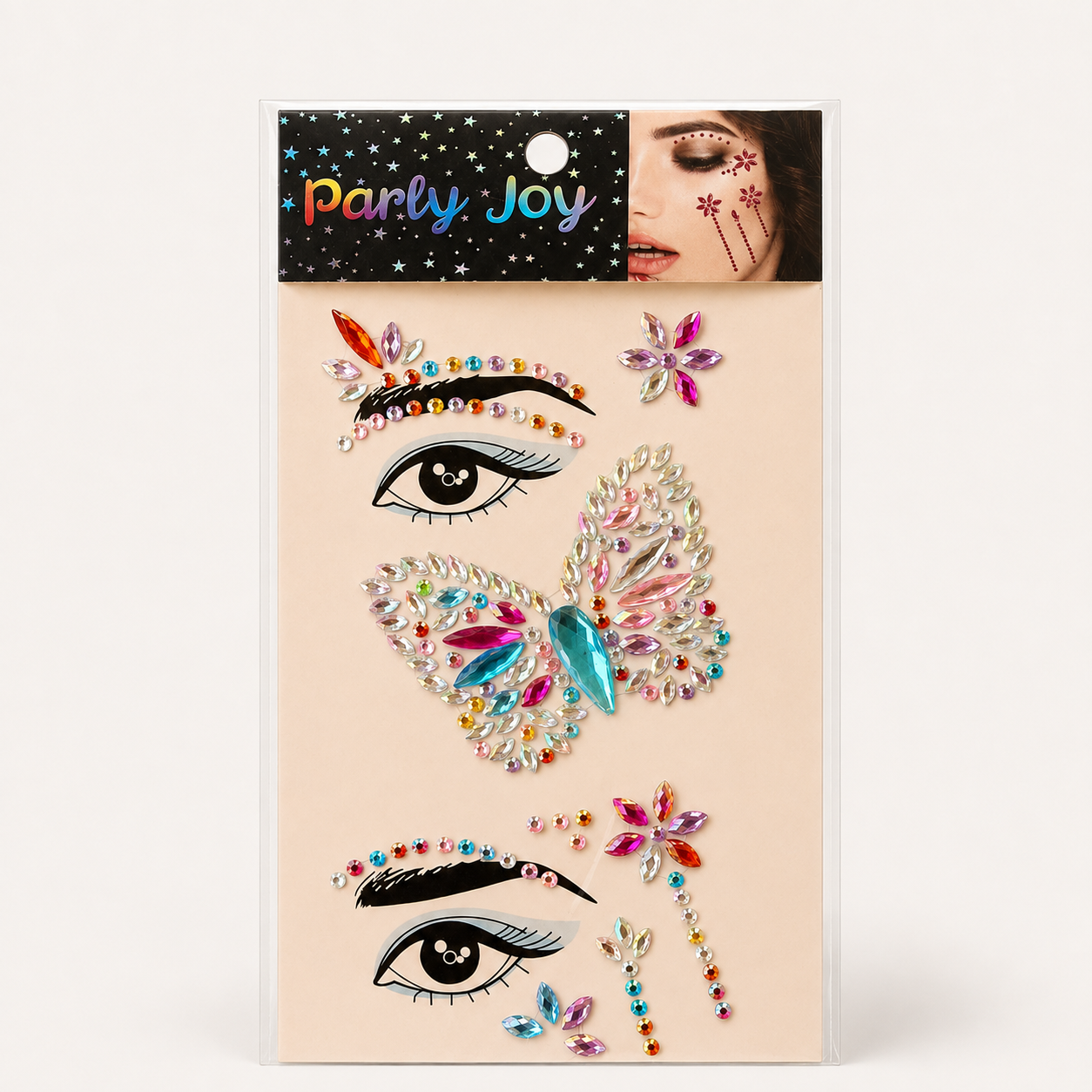 Hugs & Gifts – Kristal Yüz Taşı Sticker