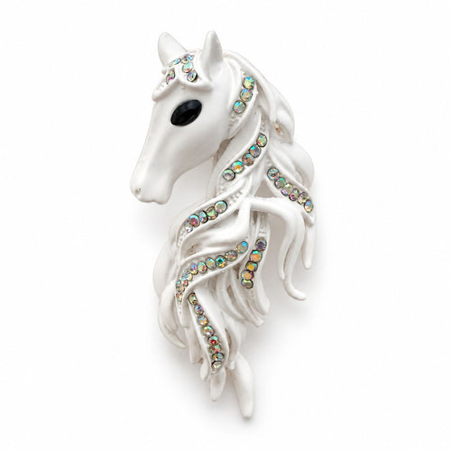 Ay Işığı Beyaz At Broş 🐎✨