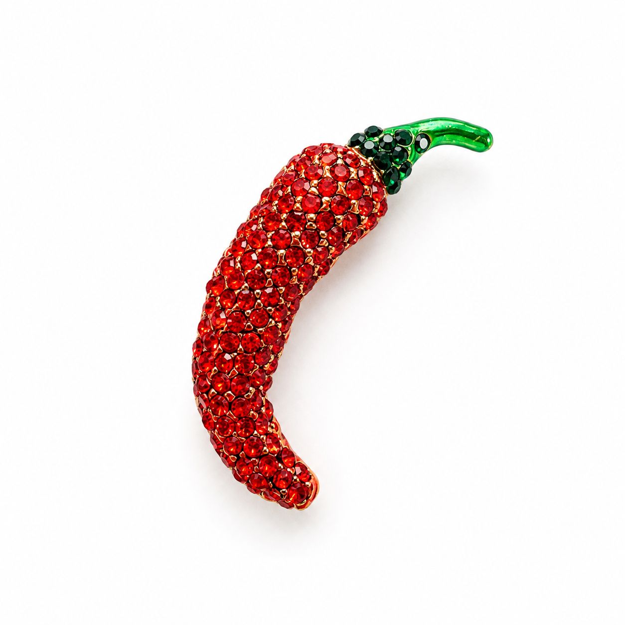 Ateş Biberi Taşlı Broş 🌶️✨